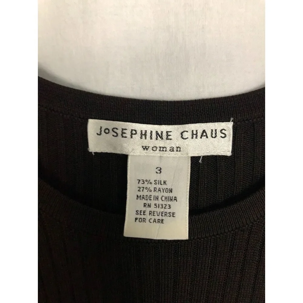 Josephine Chaus Silk Rayon Womens Brown Sleeveless Stretch Knit Top Size 3 - Picture 6 of 7
